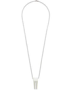 Rick Owens Collar Open Trunk Con Charm - Blanco