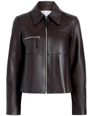 Proenza Schouler Annabel Jacket In Leather- Chocolate - Black