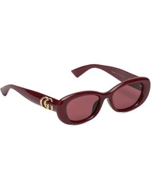 Gucci Oval-Frame Sunglasses - Brown