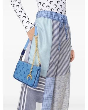 Marine Serre Crescent Moon Shoulder Bag - Blue