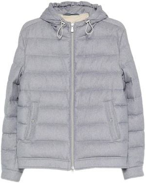 Eleventy Hooded Quilted Jacket - Gray