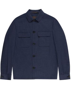 Slowear Flap-Pocket Overshirt - Blue