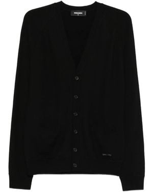 DSquared² Geknöpfter Cardigan mit V-Ausschnitt - Schwarz