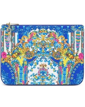 CAMILLA Petite Pochette Matelassée À Fleurs - Blue
