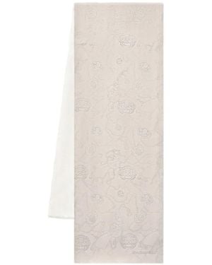 Shanghai Tang Tang Patterned Silk Scarf - White