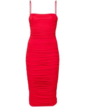 Pinko Gerafftes Midikleid - Rot