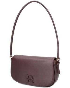 Miu Miu Leather Pouch - Purple