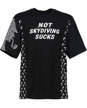 Marine Serre プリント Tシャツ - ブラック