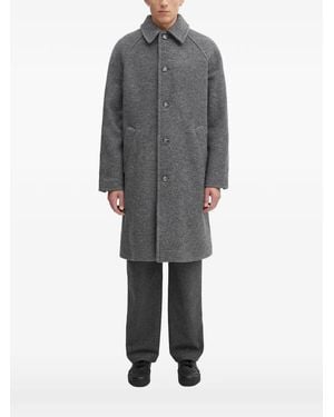 A.P.C. Button-Fastening Collar Coat - Grey