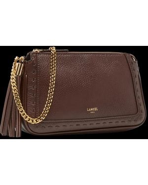 Lancel Premier Flirt Tassel-Detail Whipstitch-Trim Clutch Bag - Black