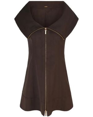 Cult Gaia Avie Zip-Up Mini Dress - Brown
