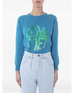 Alberta Ferretti Sequin Roundel Sweater - Blue