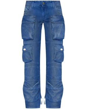 The Attico Low-Rise Cargo Jeans - Blue