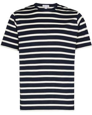 Sunspel Breton-Stripe T-Shirt - Blue