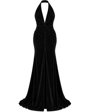 ROSERRY Sienna Neckholder-Abendkleid Aus Samt - Schwarz