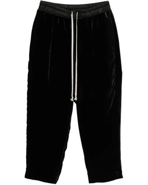 Rick Owens Velvet Drawstring Pants - Black