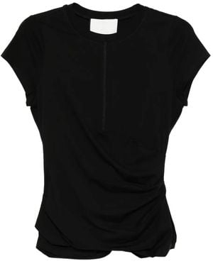 3.1 Phillip Lim Draped T-Shirt - Black