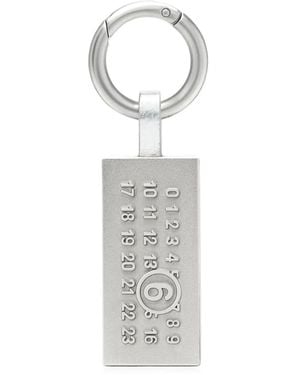 MM6 by Maison Margiela Numeric Artwork Keyring - White