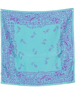 Mantero 1902 Foulard En Soie Imprimé Bandana - Blue