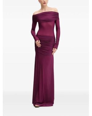 Aniye By Xena Off-The-Shoulder Ruched Maxi Dress - Purple