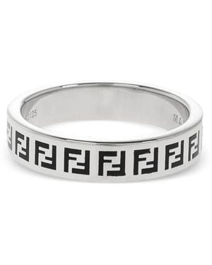 Fendi Anillo Con Logo - Blanco