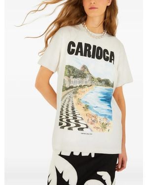 FARM Rio Graphic-Print T-Shirt - Grey