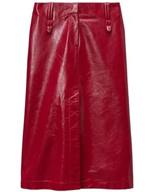 Tory Burch Leather Skirt - Red