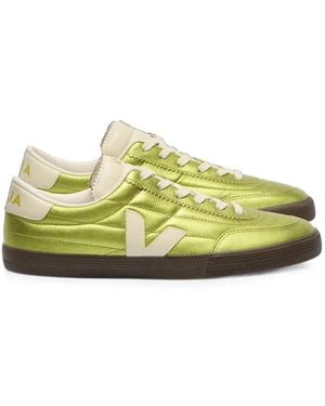 Veja Panenka Pierre Eagle Metallic Leather Sneakers - Green