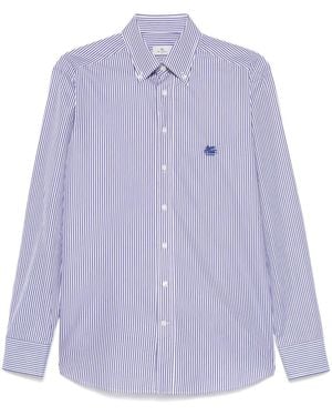 Etro 100% Cotton Shirt, Classic Design - Purple