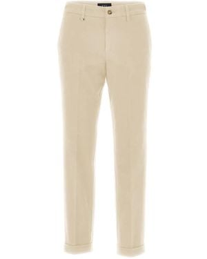 Fay Turn-Up Cuff Pants - Natural