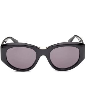 Max Mara Eyewear Shiny Oval-Frame Sunglasses - Black