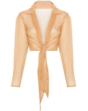 Paramidonna Aria Cropped Shirt - White