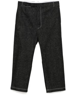 Thom Browne Unconstructed Contrast-Topstitiching Jeans - Gray