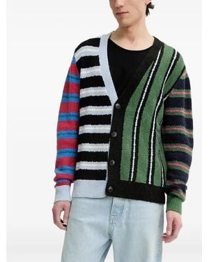 Desigual Vest Met Gestreept Patchwork - Zwart