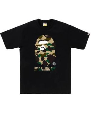 A Bathing Ape Camouflage-Print Logo T-Shirt - Black