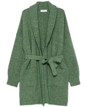 Kangra Cárdigan Con Cinturón - Verde