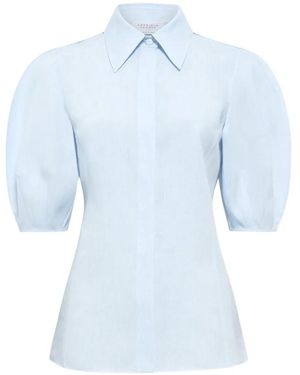 Gabriela Hearst Sansi Puff-Sleeve Top - Blue