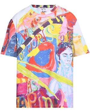 Loewe Graphic-Print Cotton T-Shirt - Pink
