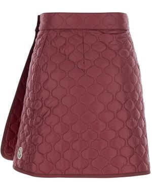 Moncler キルティング ミニスカート - レッド