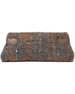 Brunello Cucinelli Essence Clutch mit Pailletten - Grau