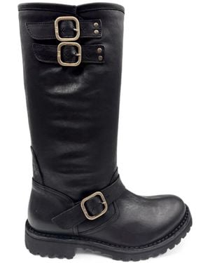 Fiorentini + Baker Buckle-Detail Leather Boots - Black