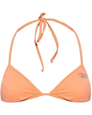 DIESEL Kate-D-Core Logo-Plaque Bikini Top - Pink
