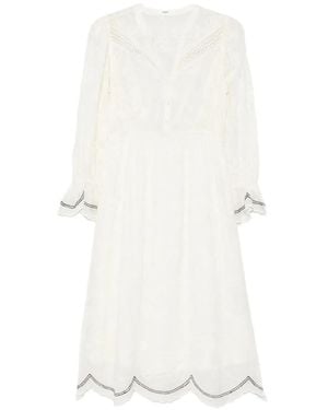 Ba&sh Robe Prisco Lace Trim Midi Dress - White