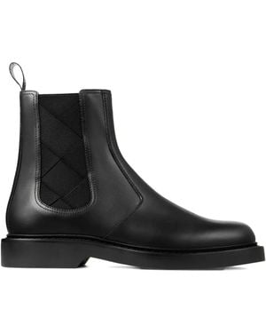 Jimmy Choo Woven-Panel Chelsea Boots - Black