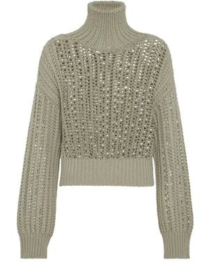 Brunello Cucinelli タートルネック カシミアセーター - グリーン