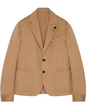 Lardini Single-Breasted Patch-Pocket Blazer - Brown