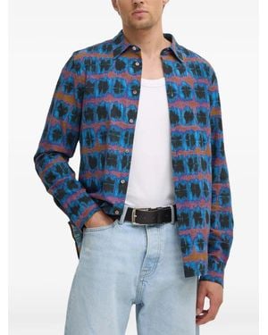 Paul Smith Patterned Shirt - Blue