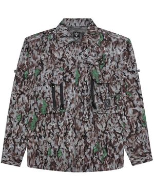 South2 West8 Zip-Front Overshirt - Grey