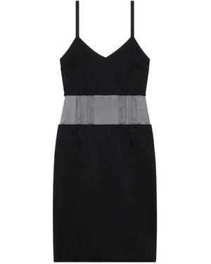 Marni Wool Dress With Satin Waist - Black