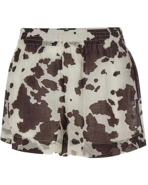 MC2 Saint Barth Meave Animal-Print Shorts - Natural